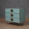 Mid-Century Square Sky Blue Color Glass and Brass Commode, Image 10