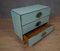 Mid-Century Square Sky Blue Color Glass and Brass Commode 9