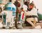 Tarjeta de vestíbulo de Star Wars original vintage con Luke Skywalker, R2D2, R5D4 y Jawas, 1977, Imagen 1