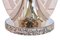 Art Deco FrenchRound Chromed Table Lamp with Rosaline Colored Glass Arches, 1930s, Image 7