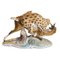 Artista español, Escultura de ciervo cazado por tigre, años 80, Porcelana, Imagen 4