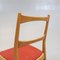 Vintage Teak Dining Chair with Red Fabric Seat, Sweden, 1960s, Image 4