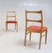 Vintage Teak Dining Chair with Red Fabric Seat, Sweden, 1960s 3