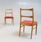 Vintage Teak Dining Chair with Red Fabric Seat, Sweden, 1960s, Image 3
