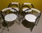 Metal and White Skai Armchairs, Italy, 1980s, Set of 4, Image 1