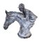 Escultura de barro vintage de un jinete a caballo, Imagen 5