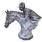 Escultura de barro vintage de un jinete a caballo, Imagen 1