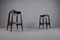 Mid-Century Bar Stools in Wood and Leather by Werner Biermann for Arte Sano, Set of 2, Image 6