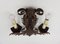 Venetian Mask Sconces in Wrought Iron, 1970s, Set of 2 7
