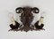 Venetian Mask Sconces in Wrought Iron, 1970s, Set of 2, Image 7