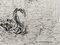 Helène Neveur, Cisnes en el lago, Dibujo original firmado a mano en tinta china, Mediados del siglo XX, Imagen 4