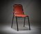 Black Enamel & Hand Stitched Saddle Leather Dining Chair in the style of Charlotte Perriand, 1970s, Image 1