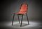 Black Enamel & Hand Stitched Saddle Leather Dining Chair in the style of Charlotte Perriand, 1970s, Image 8