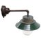 Industrielle Vintage Wandlampe aus klarem Glas & Emaille 3