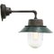 Vintage Industrial Clear Glass and Petrol Enamel Wall Light 5