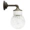 Industrielle Vintage Wandlampe aus Klarglas, Messing & weißem Porzellan 1