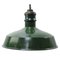 Lampada a sospensione vintage americana smaltata verde, Immagine 1