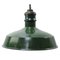 Lampe à Suspension Industrielle Vintage en Émail Vert, États-Unis 1