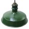 Lámpara colgante industrial estadounidense vintage de esmalte en verde, Imagen 2