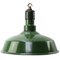 Lampe à Suspension Industrielle Vintage en Émail Vert, États-Unis 1
