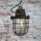 Lampe à Suspension Industrielle Vintage en Verre Clair et Fer 4
