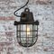 Vintage Industrial Clear Glass & Iron Pendant Lamp, Image 4