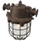 Lámpara colgante industrial vintage de hierro y vidrio claro, Imagen 2