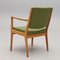 Vintage Green Leather & Walnut Armchair by Karl Erik Ekselius for Jo Carlsson, Sweden, 1960s 7