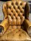 Tan Leather Buttoned Back Armchair 8