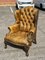 Tan Leather Buttoned Back Armchair 10