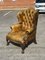 Tan Leather Buttoned Back Armchair 2