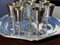 English Silver-Plated Goblets on Tray, Set of 9 2