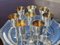 English Silver-Plated Goblets on Tray, Set of 9 3