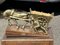 Large Brass Centrepiece of Farmer with His Horse & Cart 5