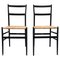 Black Chairs attributed to Gio Ponti for Cassina Superleggera, Italy, 1960s, Set of 2, Image 1