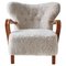 Danish Modern Lounge Chair in Oak and Sheepskin, Denmark, 1940s, Image 1
