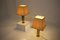 Brass & Silk Table Lamps, 1970s, Set of 2 4