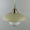 Cream Textured Glass and Brass Pendants, Sweden, 1950s 14