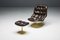 Lounge Chair and Footstool by Georges van Rijck for Beaufort, Belgium, 1970s, Set of 2 2