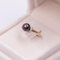 Vintage 9k Yellow Gold Ring with Tahitian Pearl and Diamonds, 1970s, Image 3