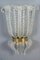 Art Deco Brass Mounted Murano Glass Sconces by Ercole Barovier, 1940, Set of 2 2