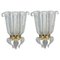 Art Deco Brass Mounted Murano Glass Sconces by Ercole Barovier, 1940, Set of 2 1