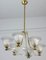Art Deco Brass Mounted Murano Glass Chandelier attributed to Ercole Barovier, 1940, Image 12