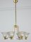 Art Deco Brass Mounted Murano Glass Chandelier attributed to Ercole Barovier, 1940 2