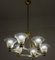 Art Deco Brass Mounted Murano Glass Chandelier attributed to Ercole Barovier, 1940 4