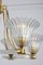 Art Deco Brass Mounted Murano Glass Chandelier attributed to Ercole Barovier, 1940 7