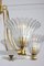 Art Deco Brass Mounted Murano Glass Chandelier attributed to Ercole Barovier, 1940, Image 7