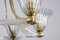 Art Deco Brass Mounted Murano Glass Chandelier attributed to Ercole Barovier, 1940 8