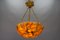 Antique French Amber Color Alabaster and Brass Pendant Light, 1920, Image 7