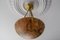 Antique French Amber Color Alabaster and Brass Pendant Light, 1920, Image 10